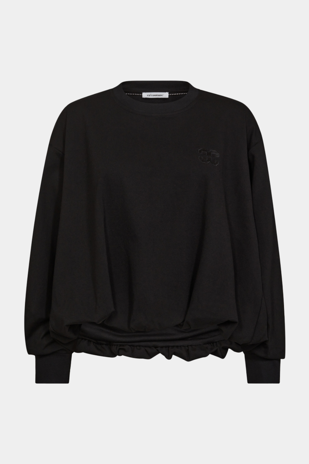 sweat, sweatshirt, sort, black, ballon, balloon, rib, rundhals, blød, Fin, smuk, elegant, klassisk, feminin, pæn, rå, cool, sej, unik, musthave, hverdag, fest