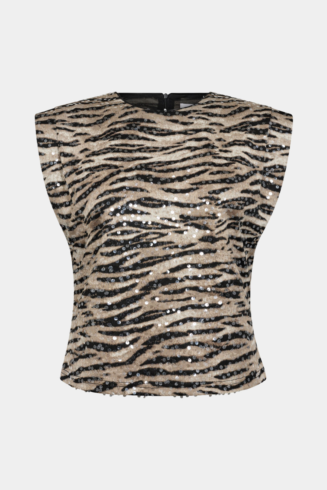 top, tee, t-shirt, pailletter, glimmer, glitter, tiger, print, mønster, Fin, smuk, elegant, klassisk, feminin, pæn, rå, cool, sej, unik, musthave, hverdag, fest