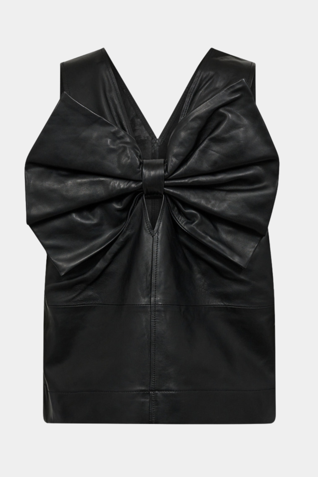 PhoebeCC leather bow v-top