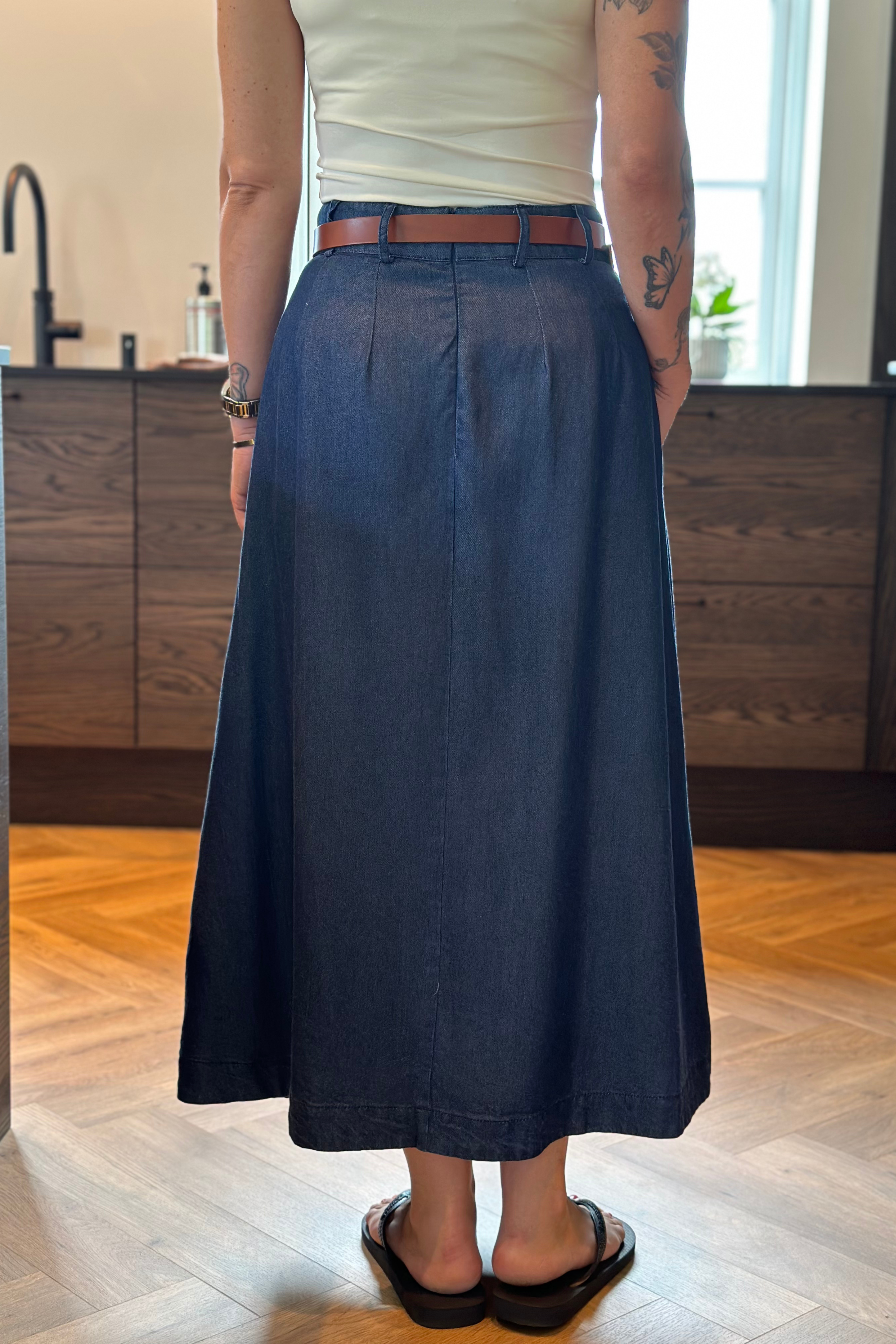 AnyaCC denim pleat skirt
