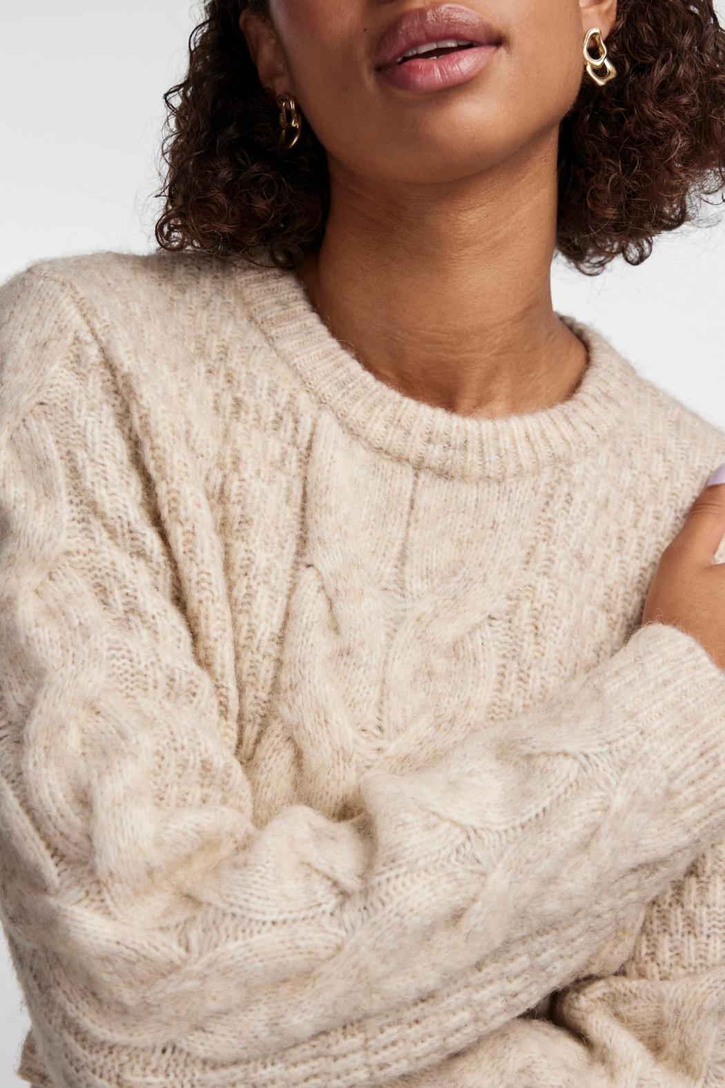 PCNina ls o-neck knit dress, birch