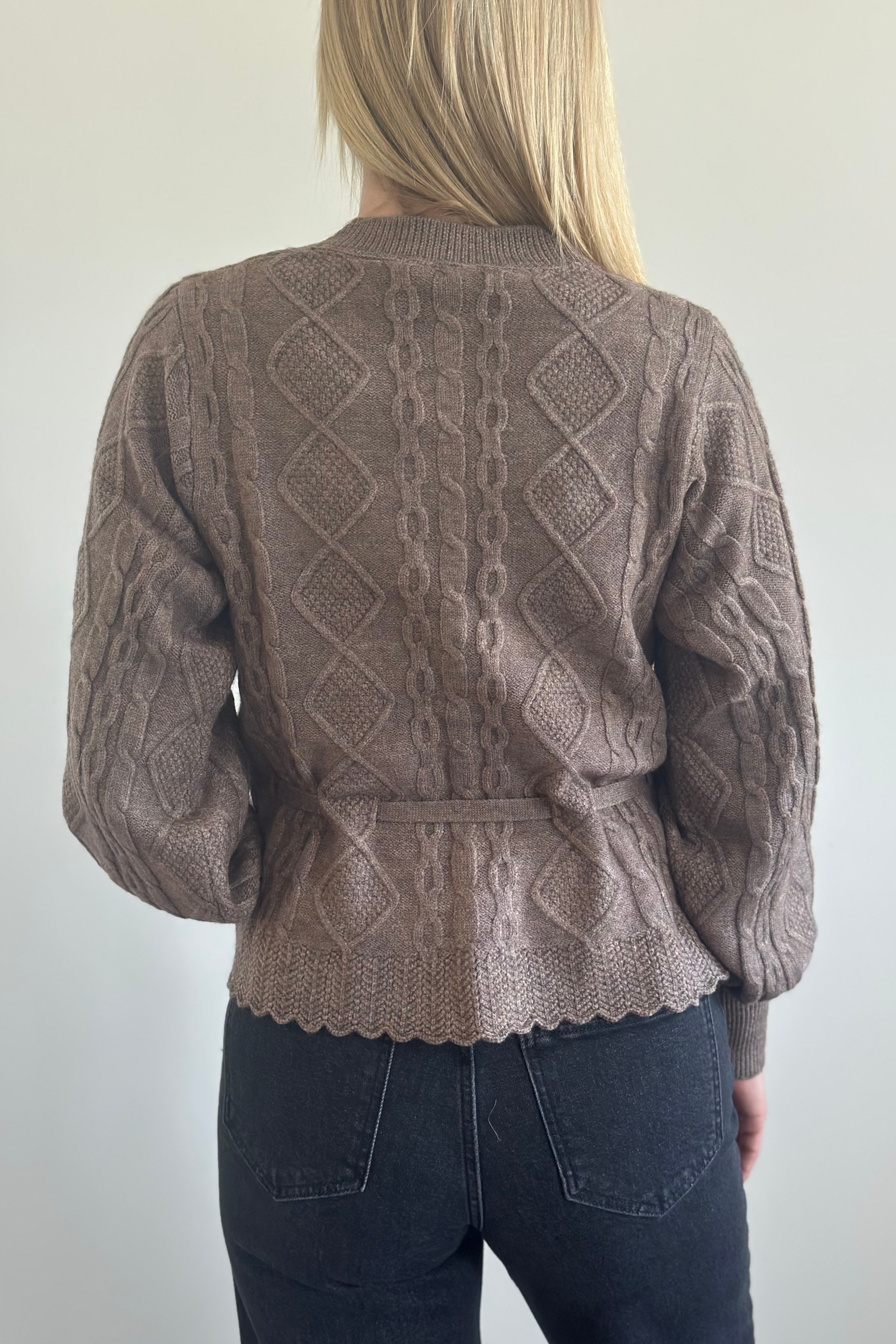 RowCC cable tie cardigan