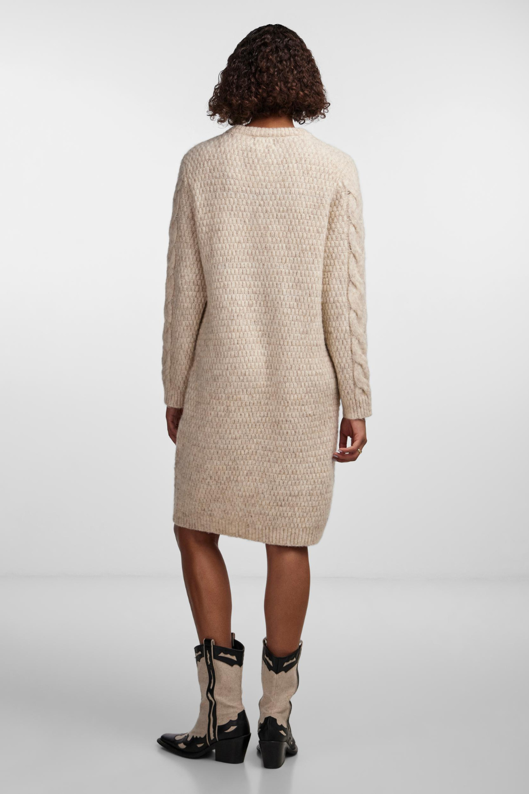 PCNina ls o-neck knit dress, birch