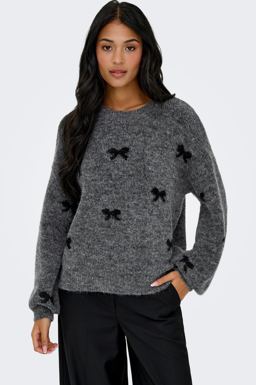 ONLBrunhilda life LS bow o-neck knit