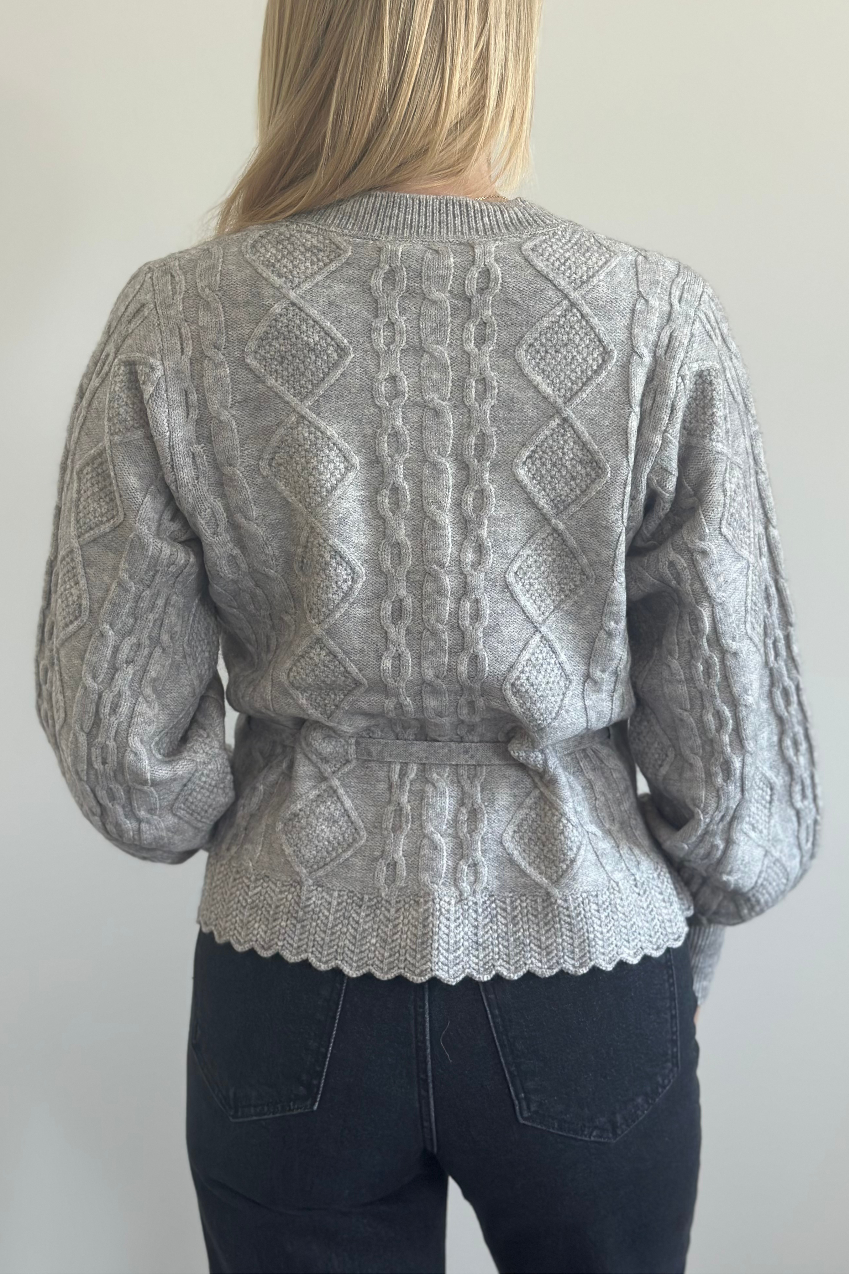 RowCC cable tie cardigan