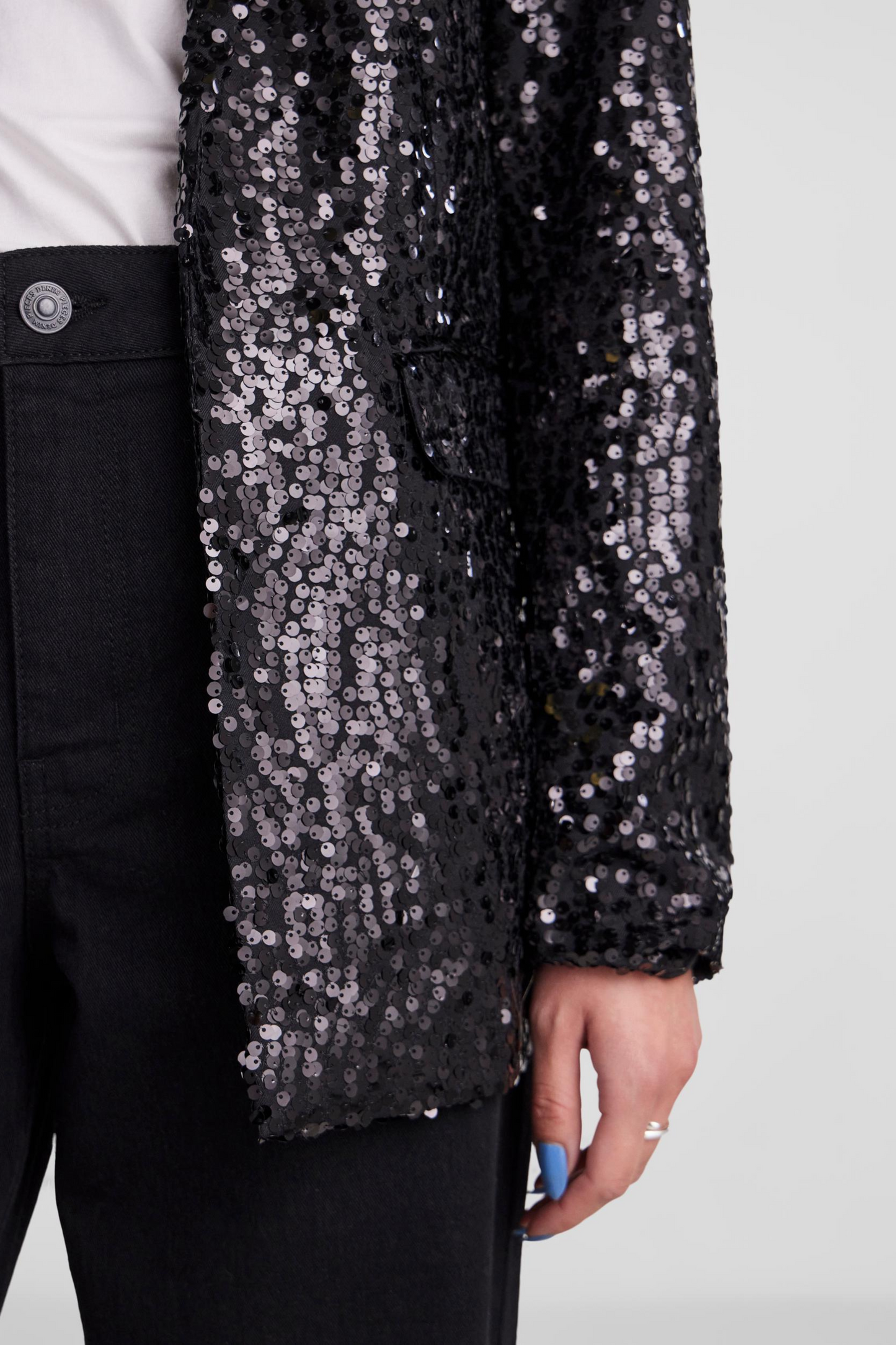 PCBossy sequin blazer, black