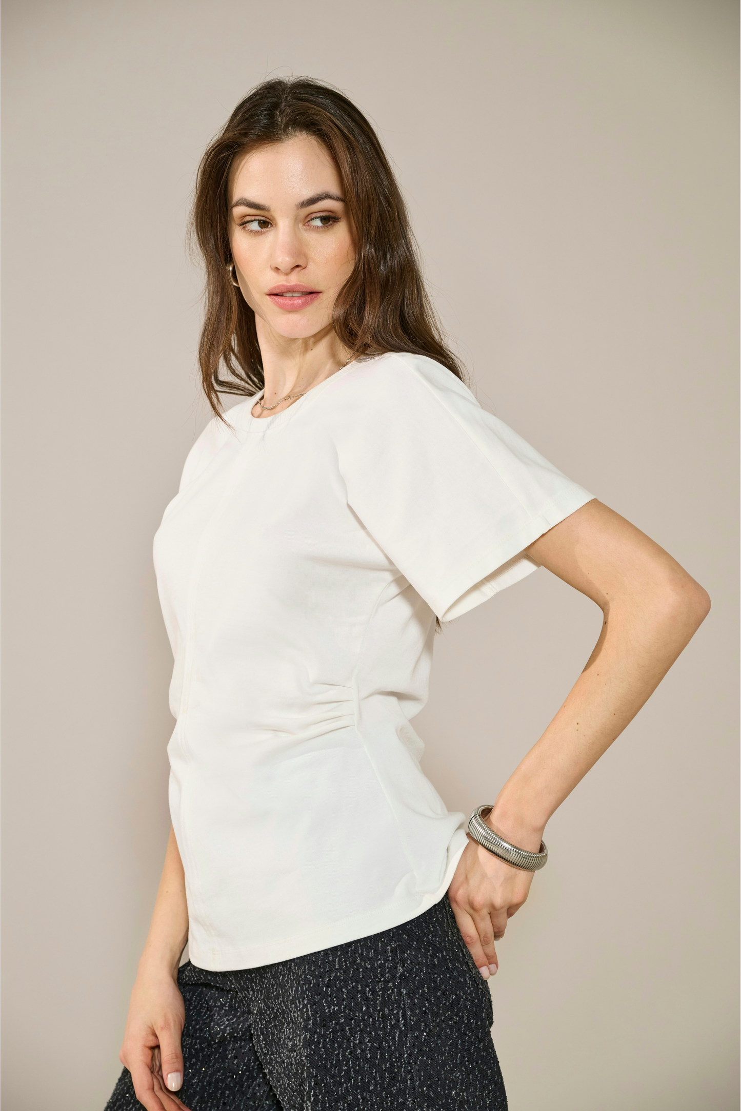 ONLMarie life S/S ruching top jrs