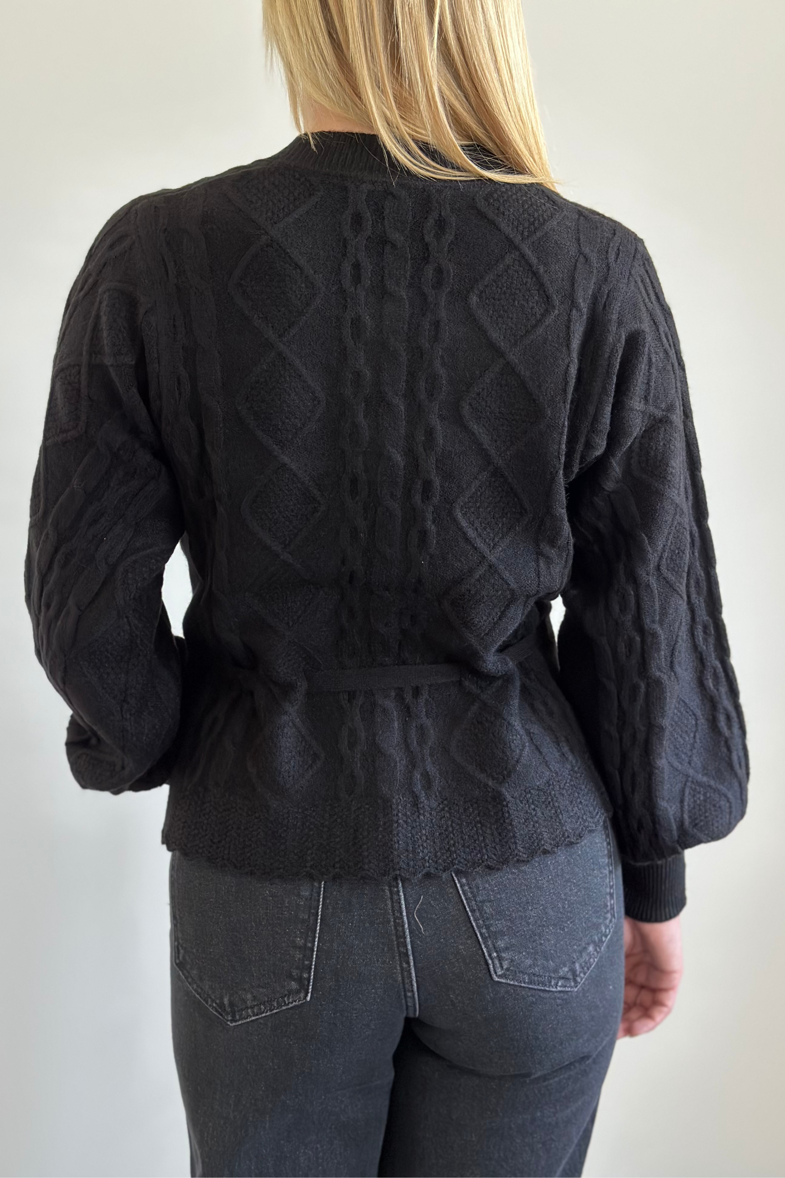 RowCC cable tie cardigan