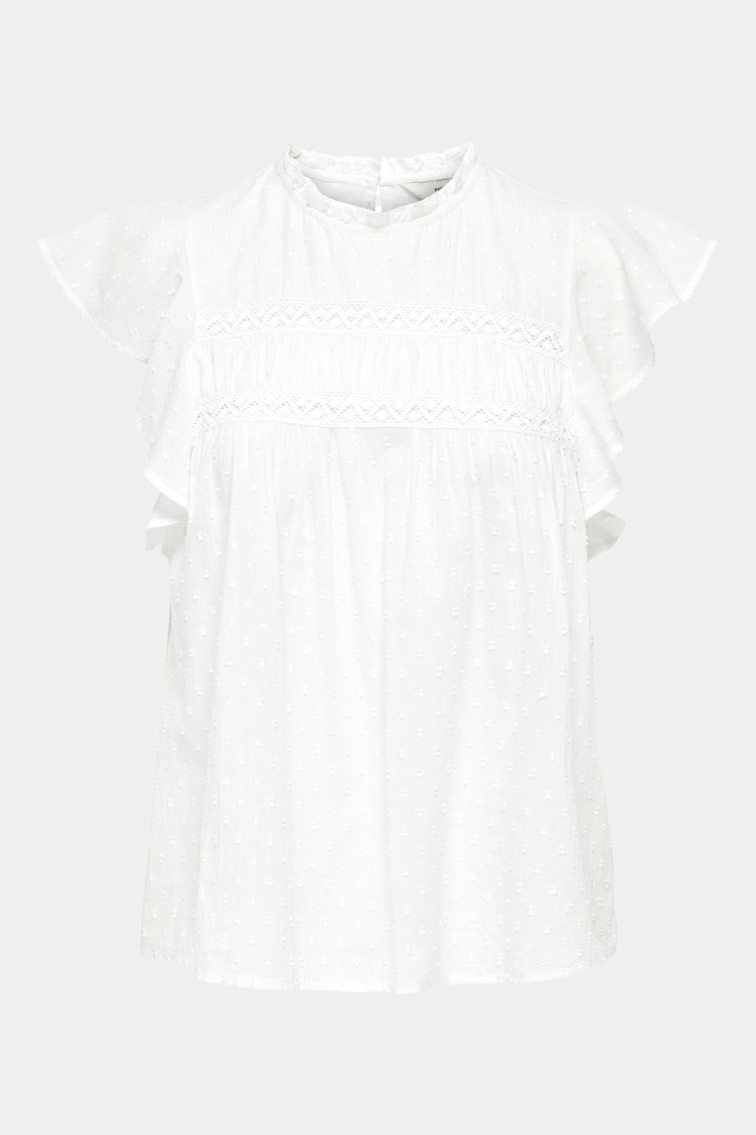 Fin, smuk, elegant, klassisk, staple, feminin, pæn, rå, cool, sej, unik, musthave, hverdag, fest, kvinde, dame, woman, top, bluse, blouse, hvid, white, flæser, blonde, lace, løs, loose, let, luftig, sommertop