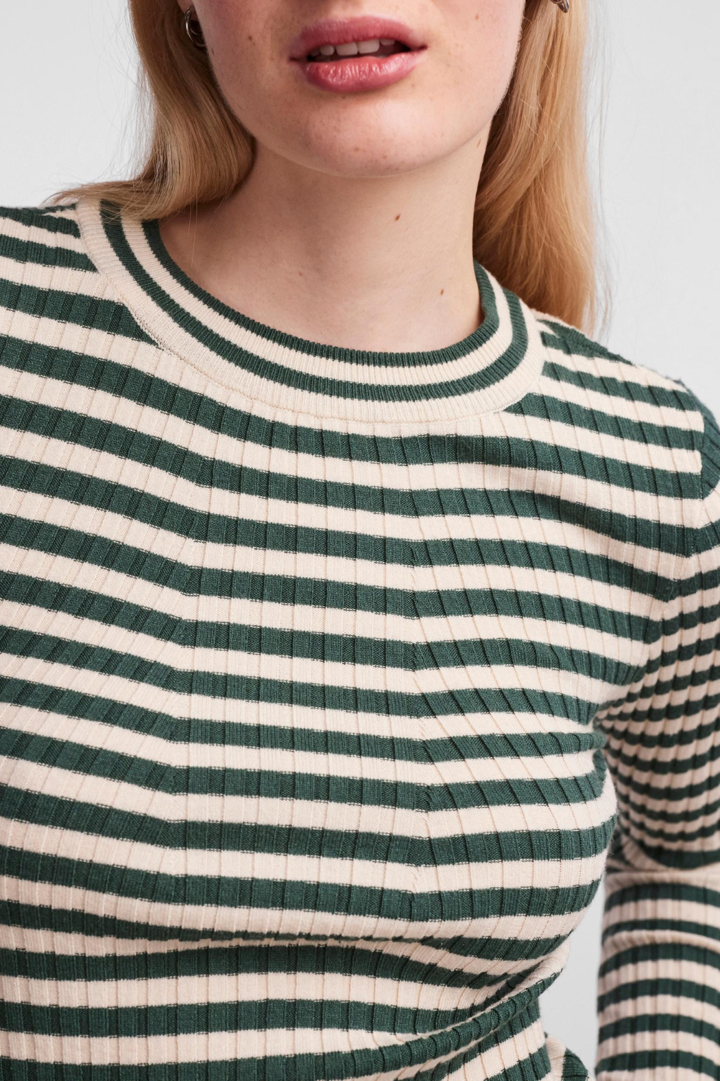 PCCrista ls o-neck knit, green/birch