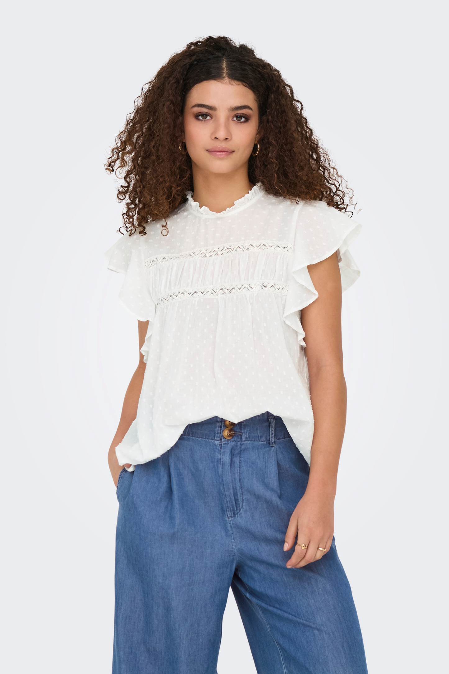 Forudbestilling - ONLKatti S/S dobby top wvm noos