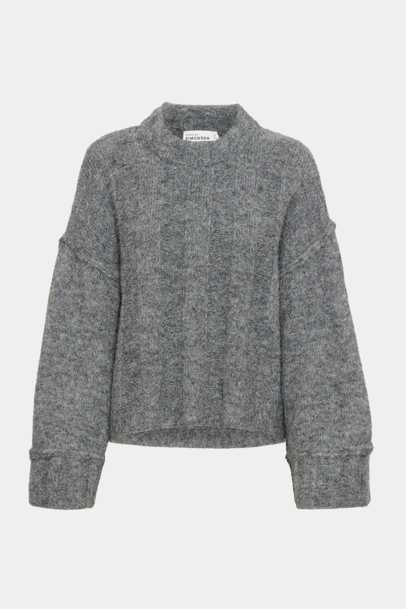 Strik, knit, bluse, pullover, varm, blød, grå, grey, melange, fin, smuk, elegant, klassisk, feminin, rå, cool, sej, unik, musthave, hverdag, fest