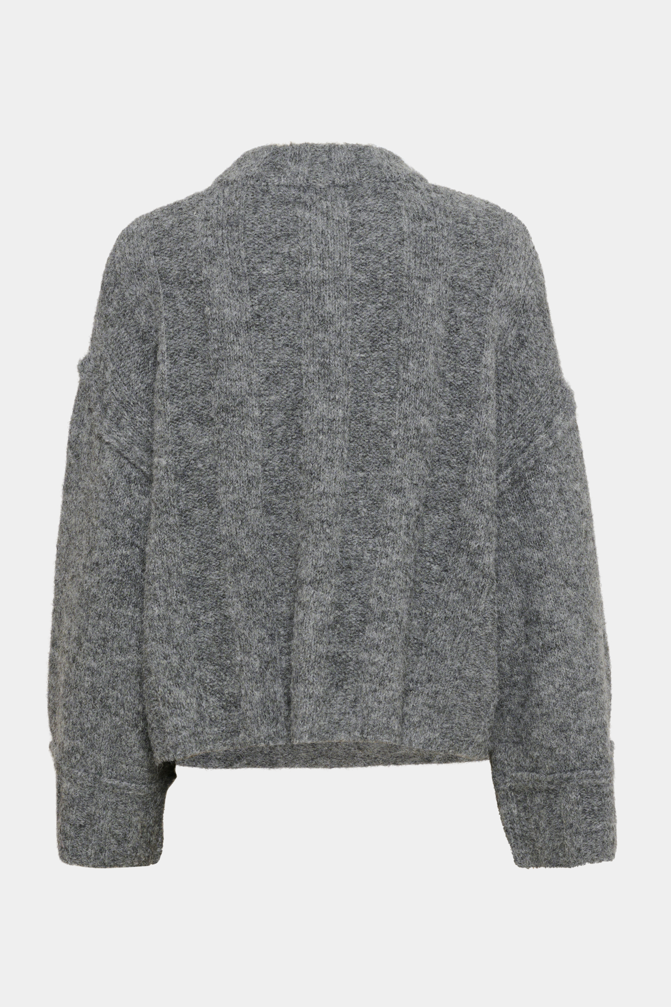 Strik, knit, bluse, pullover, varm, blød, grå, grey, melange, fin, smuk, elegant, klassisk, feminin, rå, cool, sej, unik, musthave, hverdag, fest