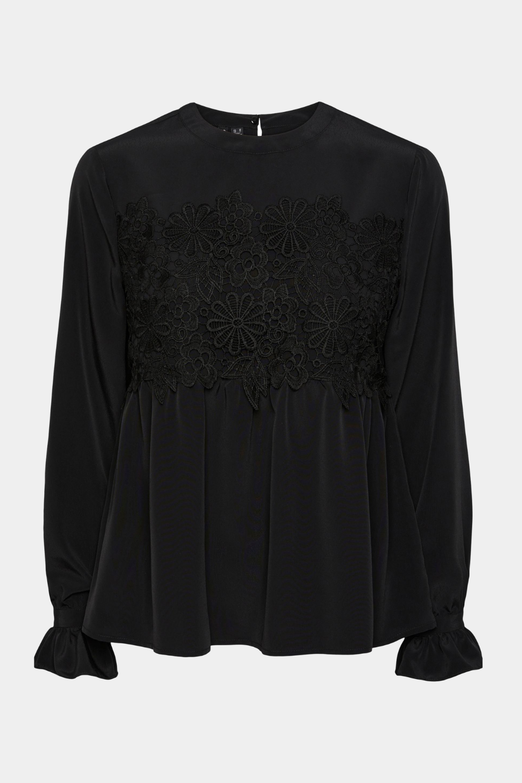 Bluse, blouse, skjorte, overdel, blonde, mønster, blomster, rundhals, peplum, skørt, løstsiddende, fin, smuk, elegant, klassisk, feminin, pæn, rå, cool, sej, unik, musthave, festlig, hverdag,fest