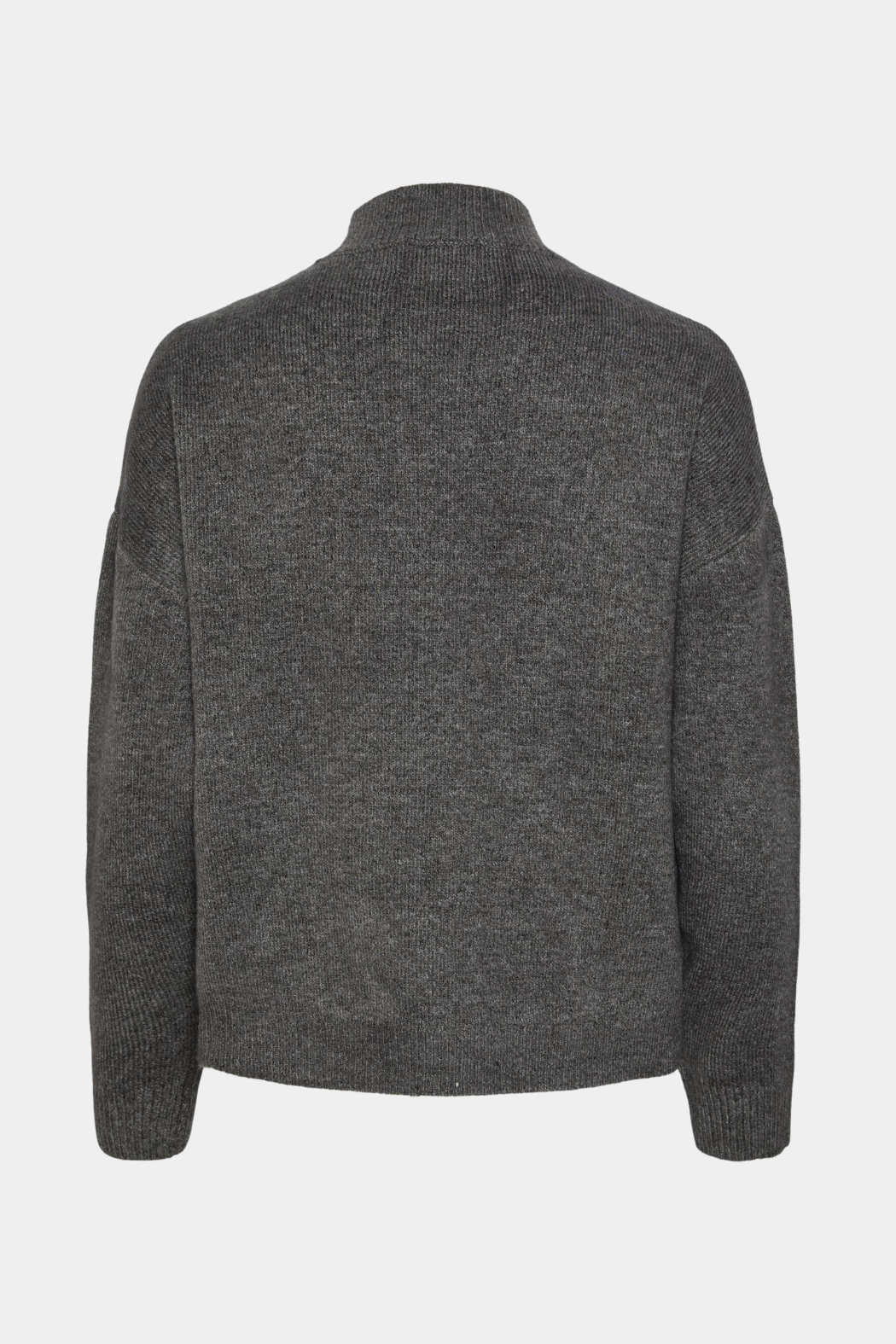 strik, knit, bluse, trøje, pullover, grå, grey, melange, mørkegrå, finstrik, blød, varm, højhals, perler, perlemor, perlemorperler, pearls, fin, smuk, elegant, klassisk, feminin, pæn, rå, cool, sej, unik, musthave, hverdag, fest, koldt, vinter, efterår