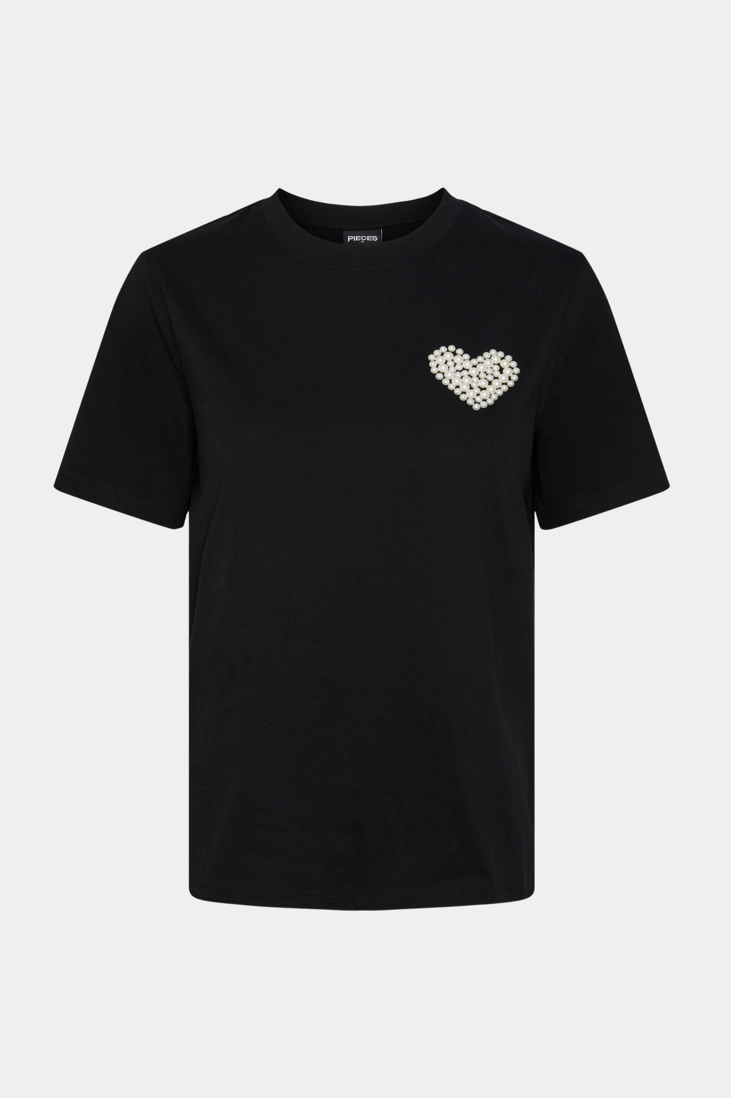tee, tshirt, t-shirt, overdel, bluse, hjerte, sten, perler, perlemor, fin, smuk, elegant, klassisk, feminin, pæn, rå, cool, sej, unik, musthave, basis, basic, sød, hverdag, fest