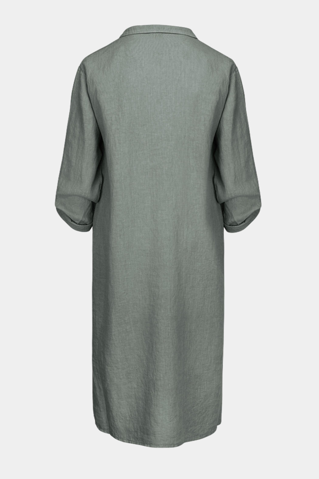 hør, linen, kjole, skjorte, skjortekjole, grøn, army, krave, let, luftig, fin, smuk, elegant, klassisk, feminin, pæn, rå, cool, musthave, basis, basic, hverdag, fest