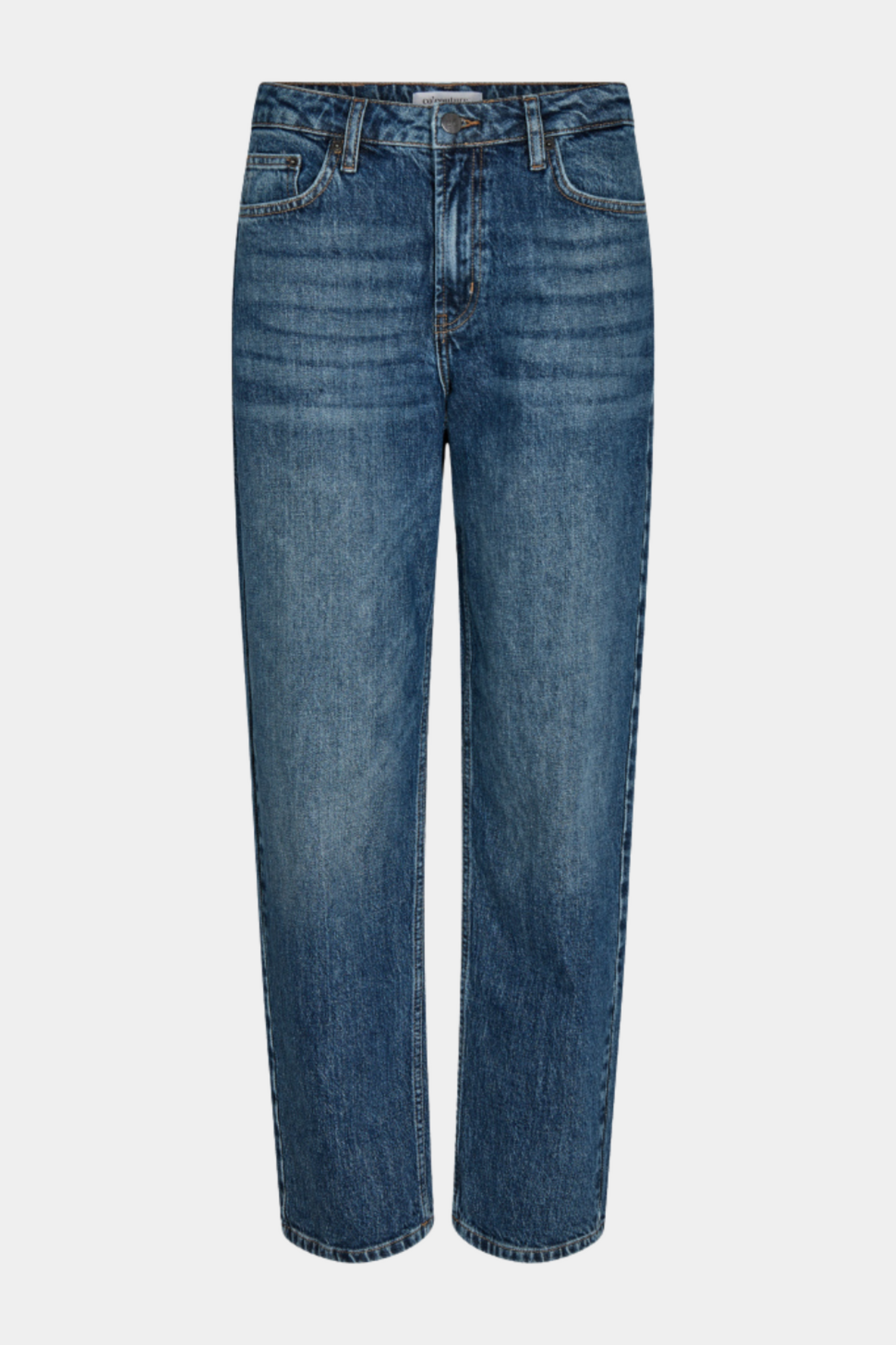 buks, jeans, denim, straight, momfit, momjeans, wide, vidde, vid, blå, blue, cowboy, high waist, højtaljet, medium blue, mom, løs, loose, blå, navy, vask, forvasket, slid, fin, smuk, elegant, klassisk, feminin, rå, cool, sej, unik, musthave, hverdag, fest