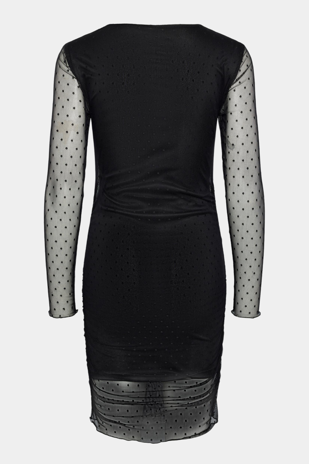 PCNesh dot ls ruching dress