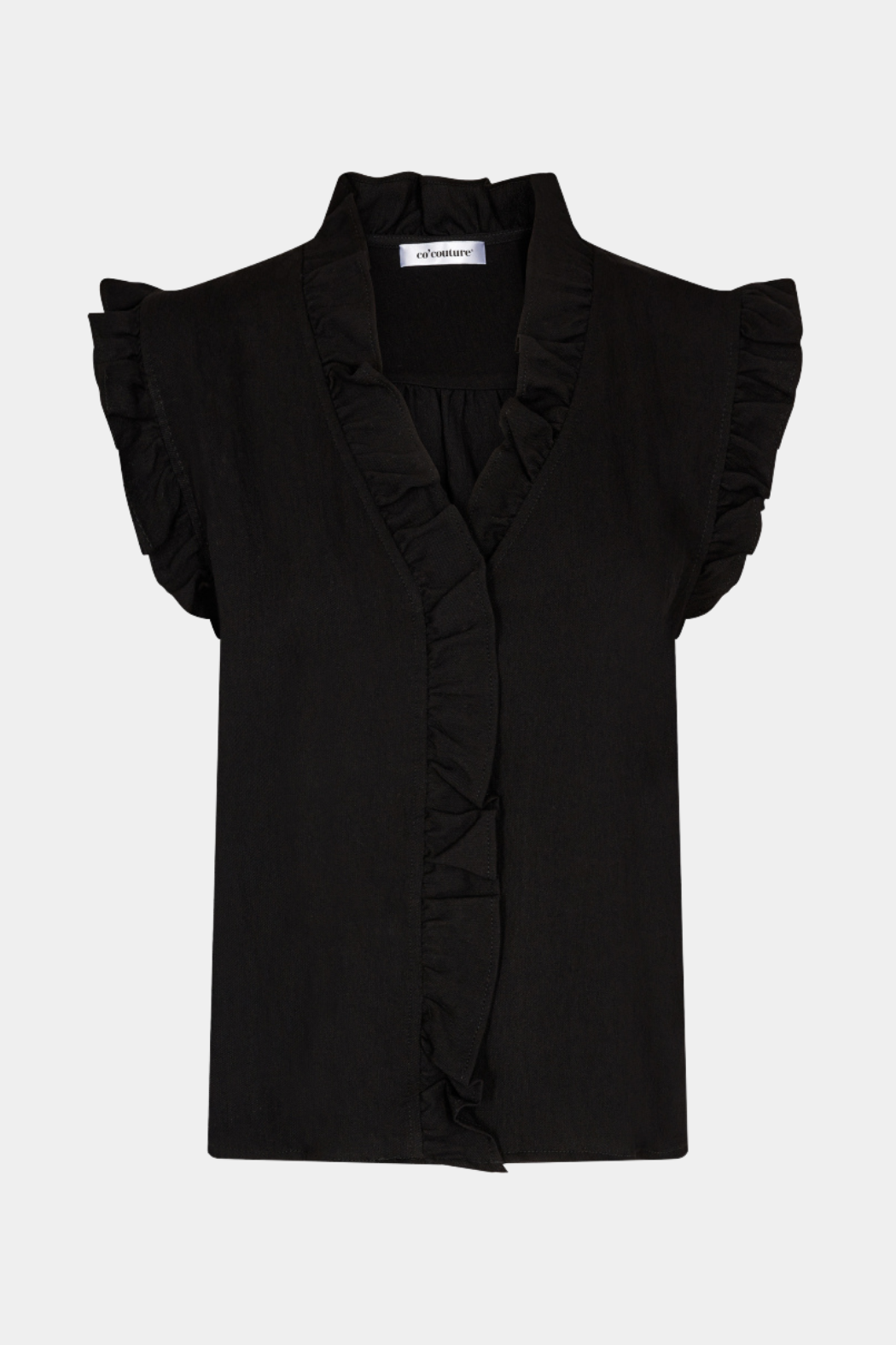 top, bluse, skjorte, flæse, flæser, sort, let, fin, smuk, elegant, klassisk, feminin, pæn, rå, cool, sej, unik, musthave, hverdag, fest