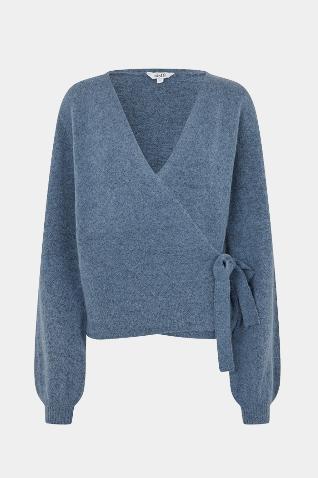 knit, strik, bluse, strikbluse, blå, navy, melange, wrap, slåom, blød, varm, fin, smuk, elegant, klassisk, feminin, pæn, rå, cool, sej, unik, musthave, hverdag, fest