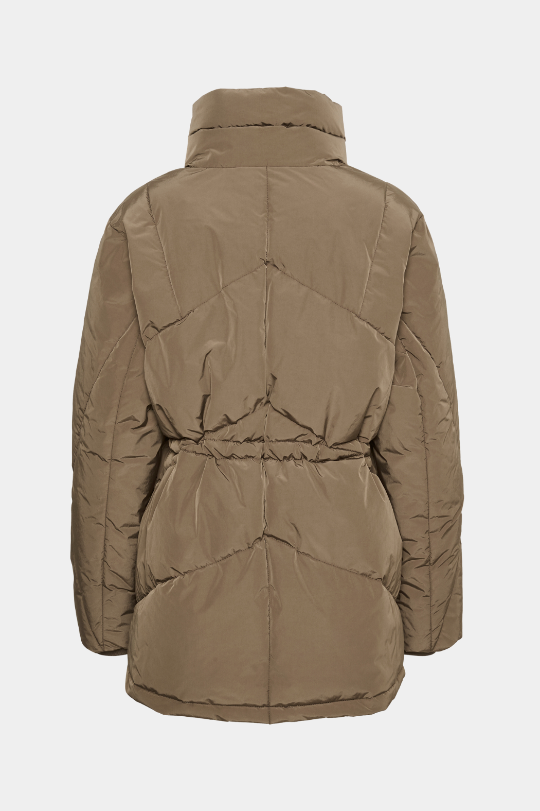 jakke, frakke, overtøj, jacket, praktisk, quilt, quiltet, vindfang, lynlås, brun, valnød, fin, smuk, elegant, klassisk, feminin, pæn, rå, cool, sej, unik, musthave, vinter, sne, varm