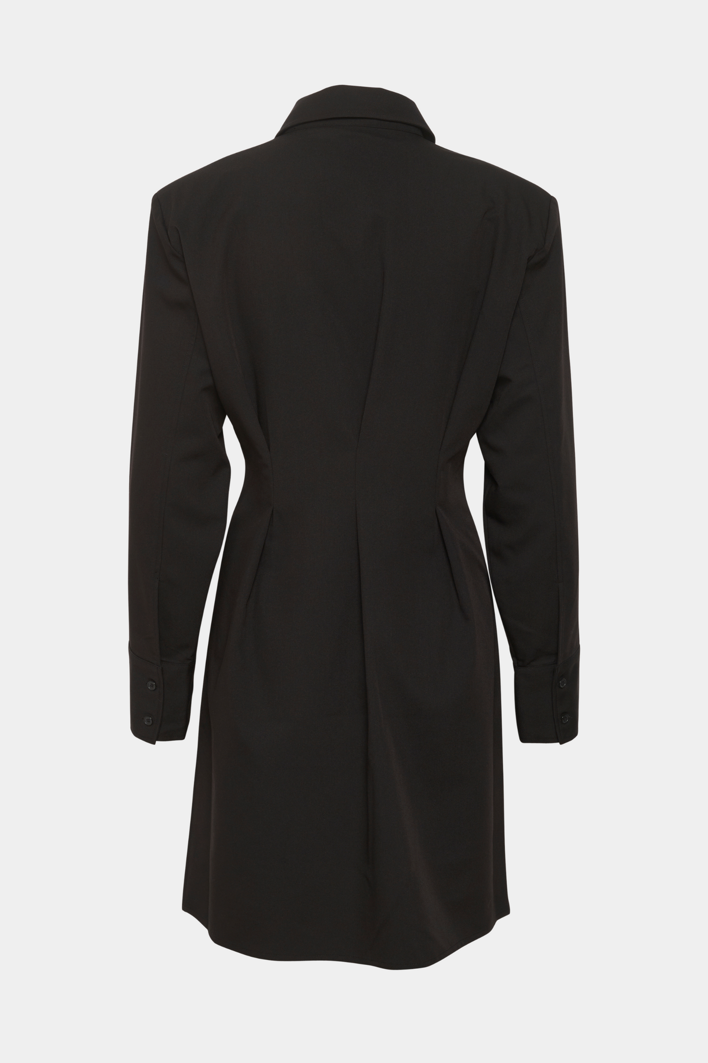 kjole, dress, midi, taljeret, talje, facon, tætsiddende, stram, frynse, frynser, snore, krave, sort, black, blank, skinnende, fin, smuk, elegant, klassisk, feminin, pæn, rå, cool, sej, unik, musthave, hverdag, fest