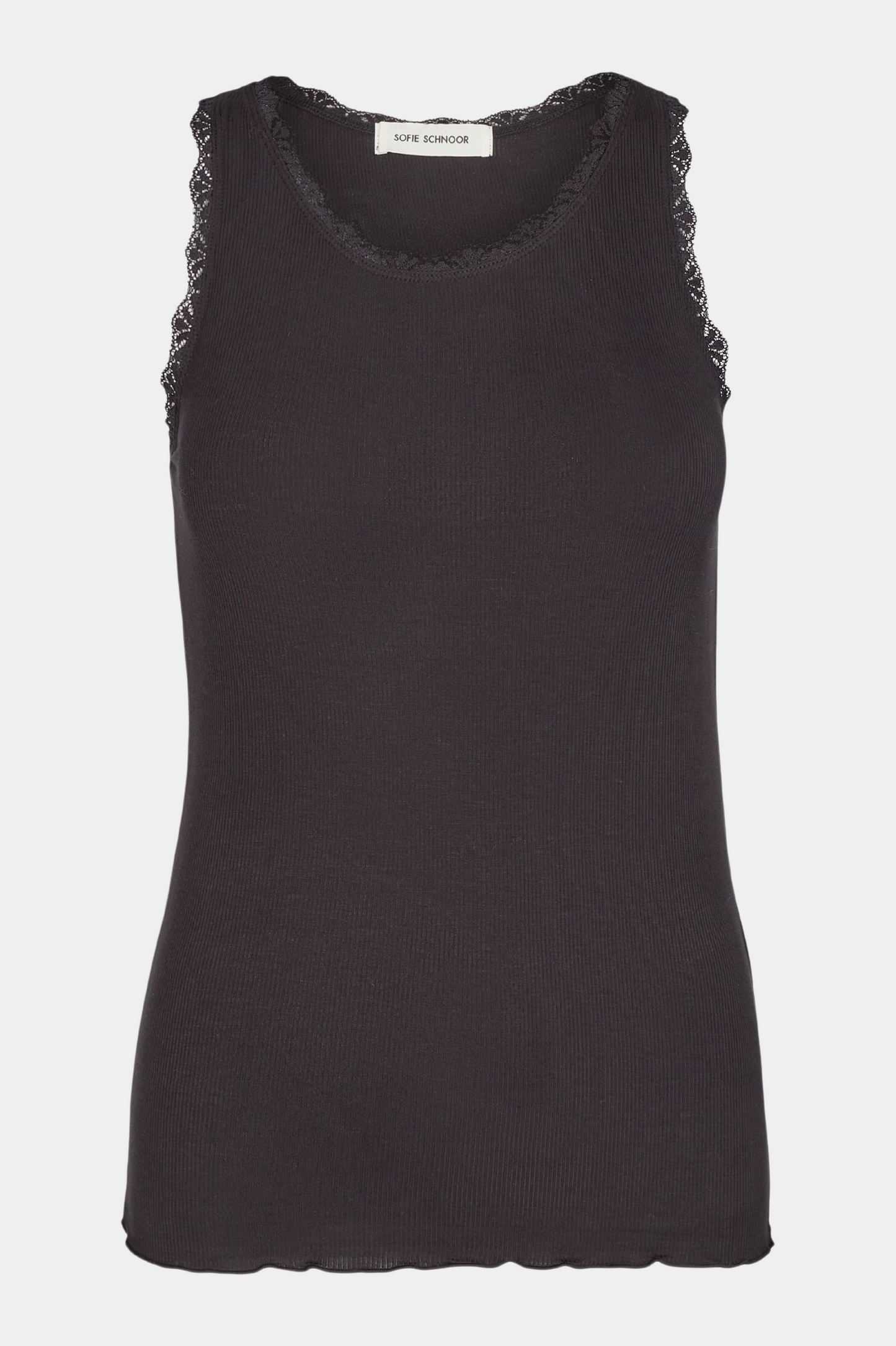top, bluse, basic, basis, staple, blonde top, sort, black, blondetop, blød, soft, rib, ribbet, stretch, elastik, soft, blød, rosemunde, kvinde, dame, woman