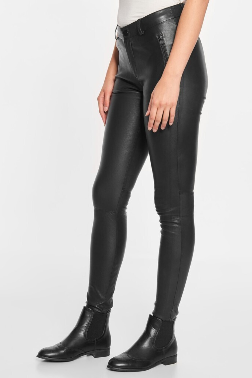 Leggings w. saddle and zip pockets black/black