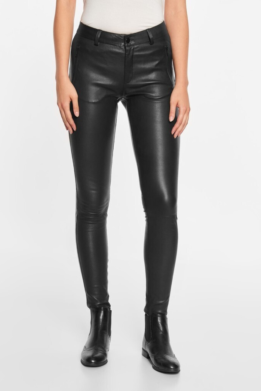 Leggings w. saddle and zip pockets black/black