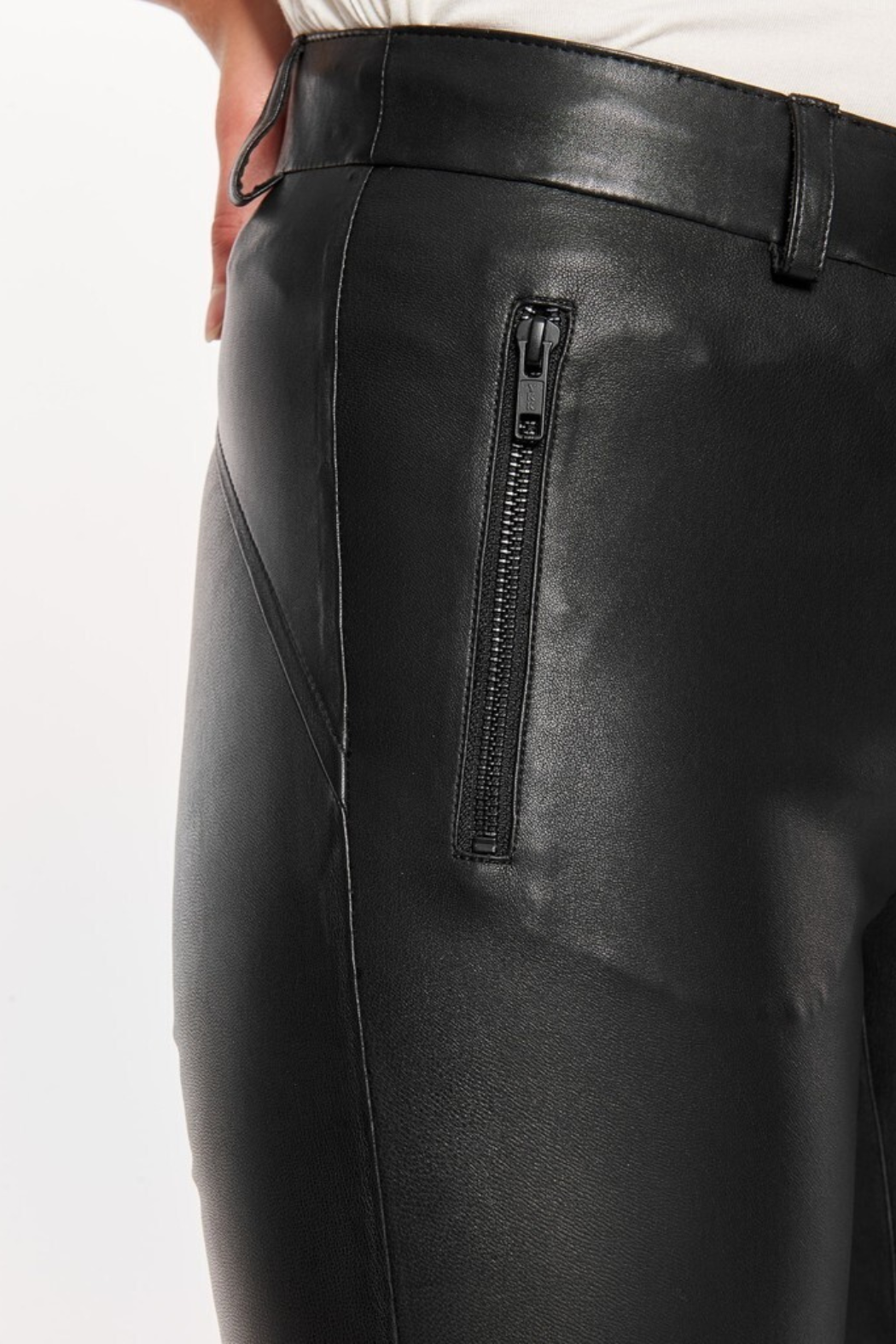 Leggings w. saddle and zip pockets black/black