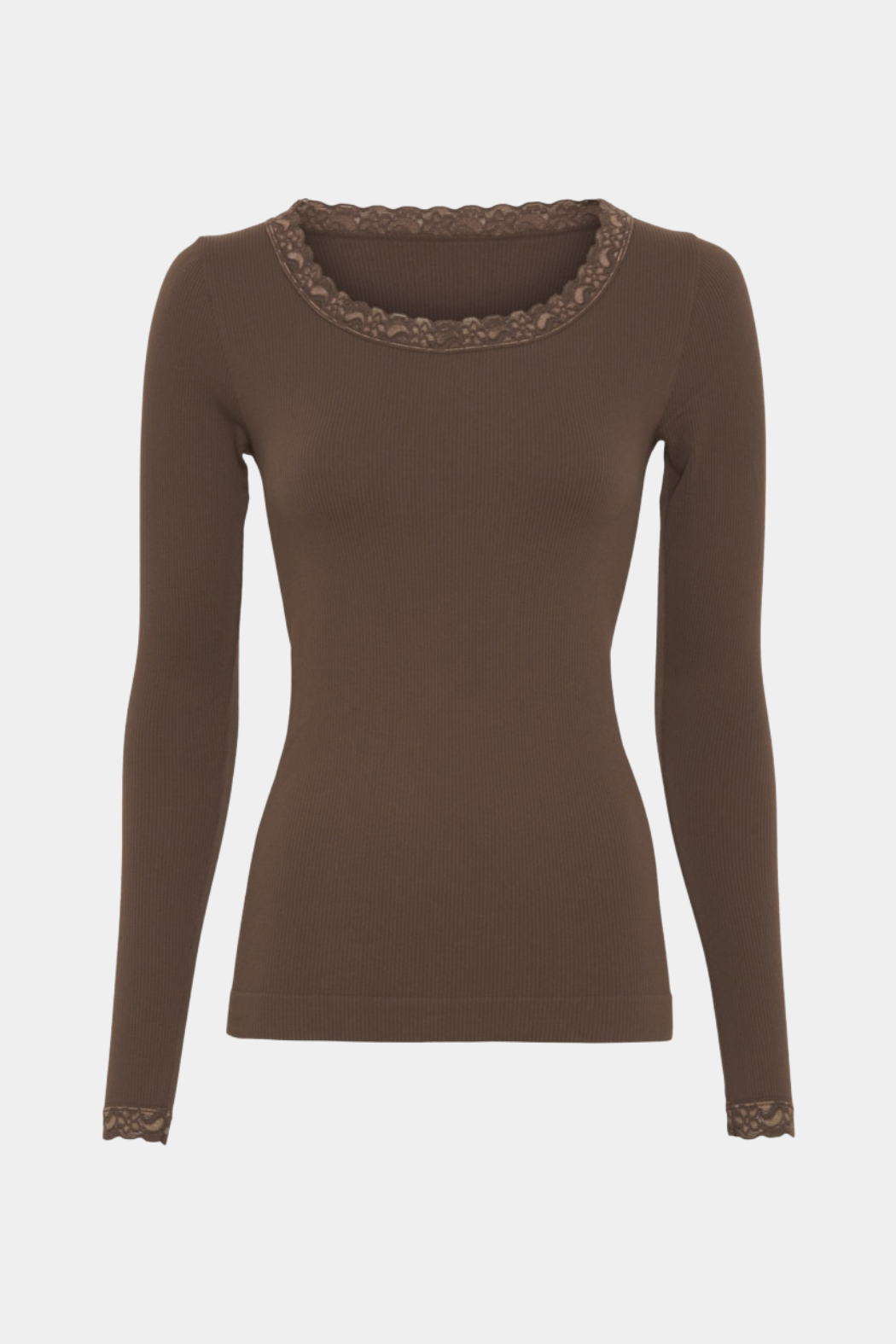 Frida LS rib top, caffe
