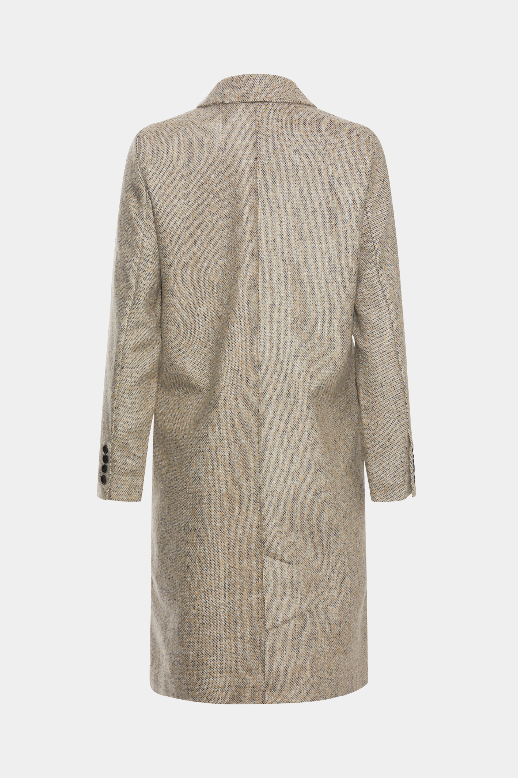 jakke, frakke, coat, lang, tung, varm, dobbeltradet, revers, knapper, fin, smuk, elegant, klassisk, feminin, pæn, rå, cool, sej, unik, hverdag, fest,