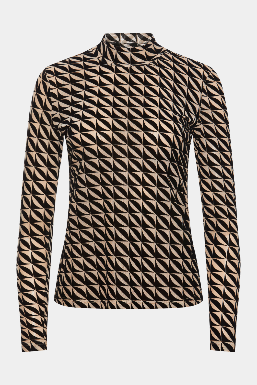 Mesh roll neck, beige/black