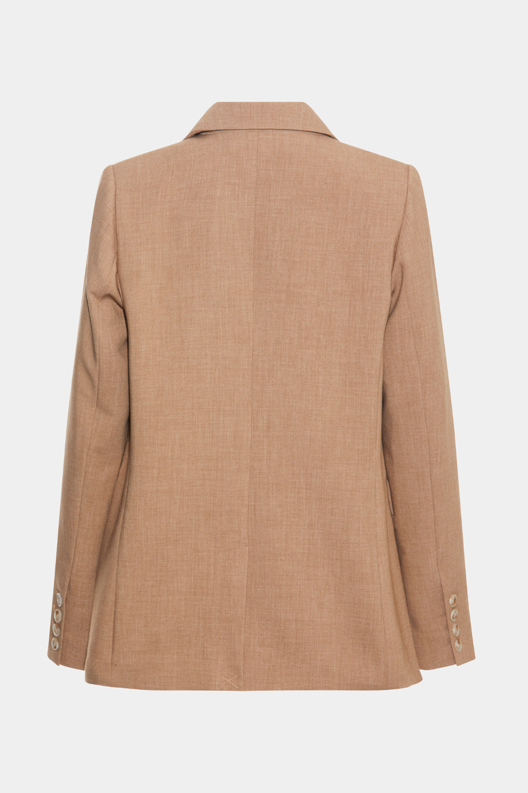 jakke, frakke, blazer, blazerjakke, jakkesæt, suit, faconsyet, facon, sand, beige, brun, melange, hør, fin, smuk, elegant, klassisk, feminin, pæn, rå, cool, sej, unik, musthave, basis, basic, hverdag, fest