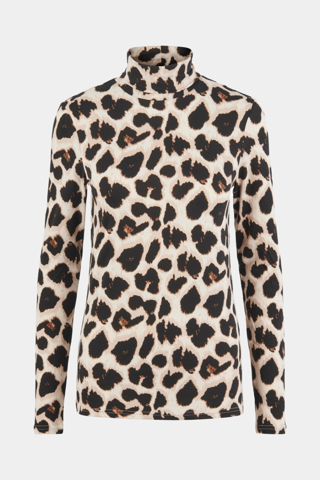 PCNala ls high neck top, black/leo