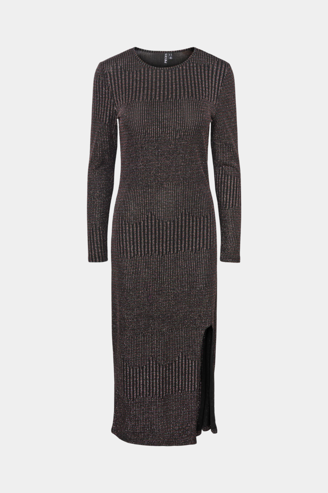 kjole, dress, lang, maxi, slids, glimmer, glitter, sort, black, tætsiddende, rundhals, rib, festlig, fin, smuk, elegant, klassisk, feminin, pæn, rå, cool, sej, unik, musthave, hverdag, fest