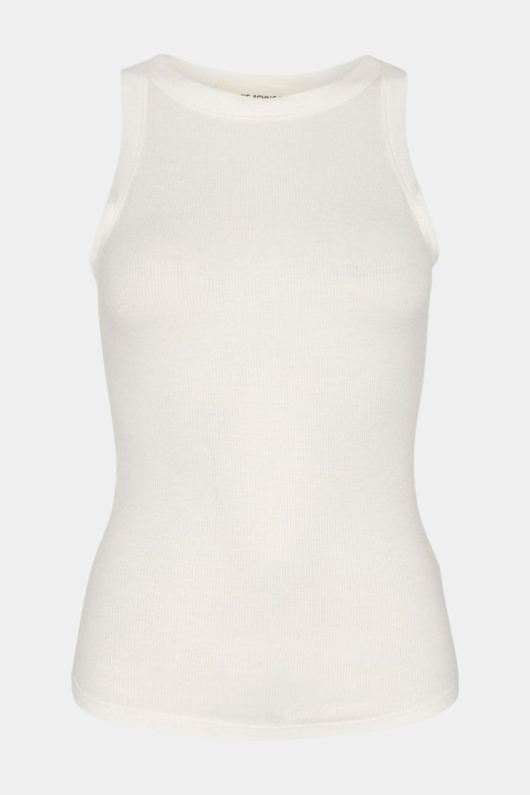 top, bluse, hvid, white, rib, rundhals, viskose, let, blød, fin, smuk, elegant, klassisk, feminin, pæn, rå, cool, sej, unik, musthave, basis, basic, hverdag, fest