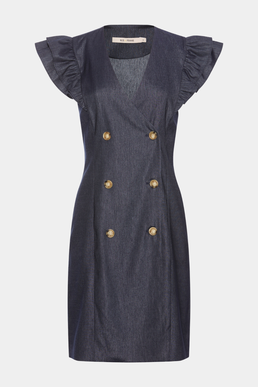 kjole, dress, spencer, slåom, dobbeltradet, knapper, denim, flæser, glitter, glimmer, shiny, fin, smuk, elegant, klassisk, feminin, rå, cool, sej, unik, hverdag, fest