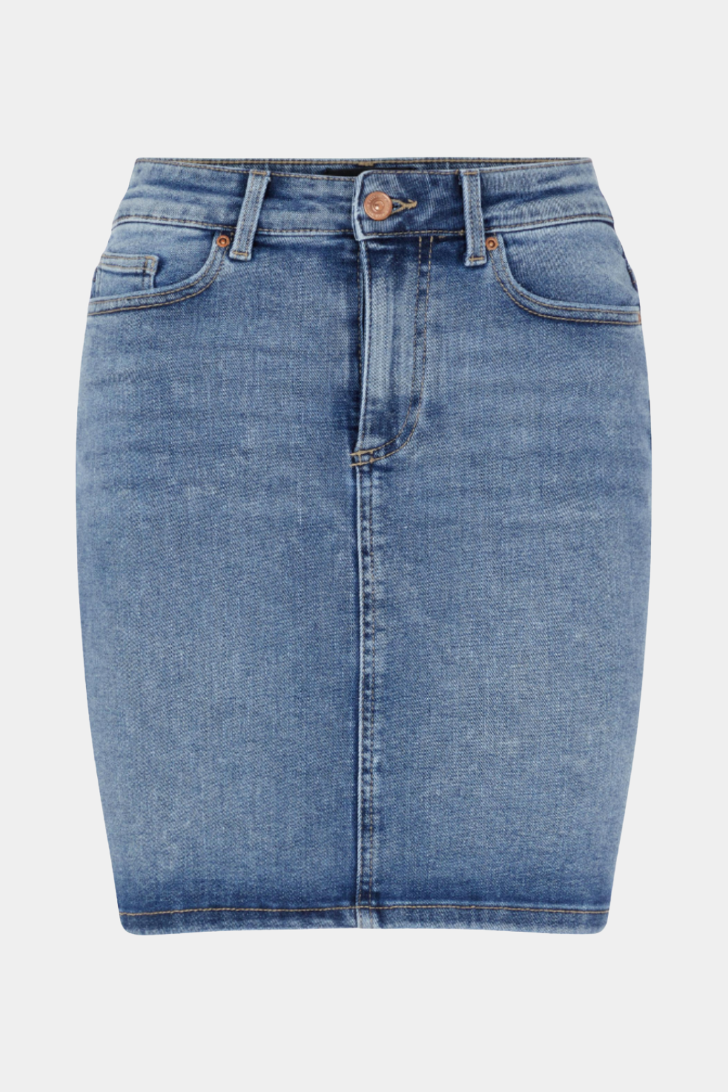 nederdel, skirt, denim, cowboy, jens, blue, blå, lyseblå, mellemblå, vask, stram, tætsiddende, slim, højtaljet, midwaist, lommer, elegant, fin, feminin, hverdag, fest, cool, rå