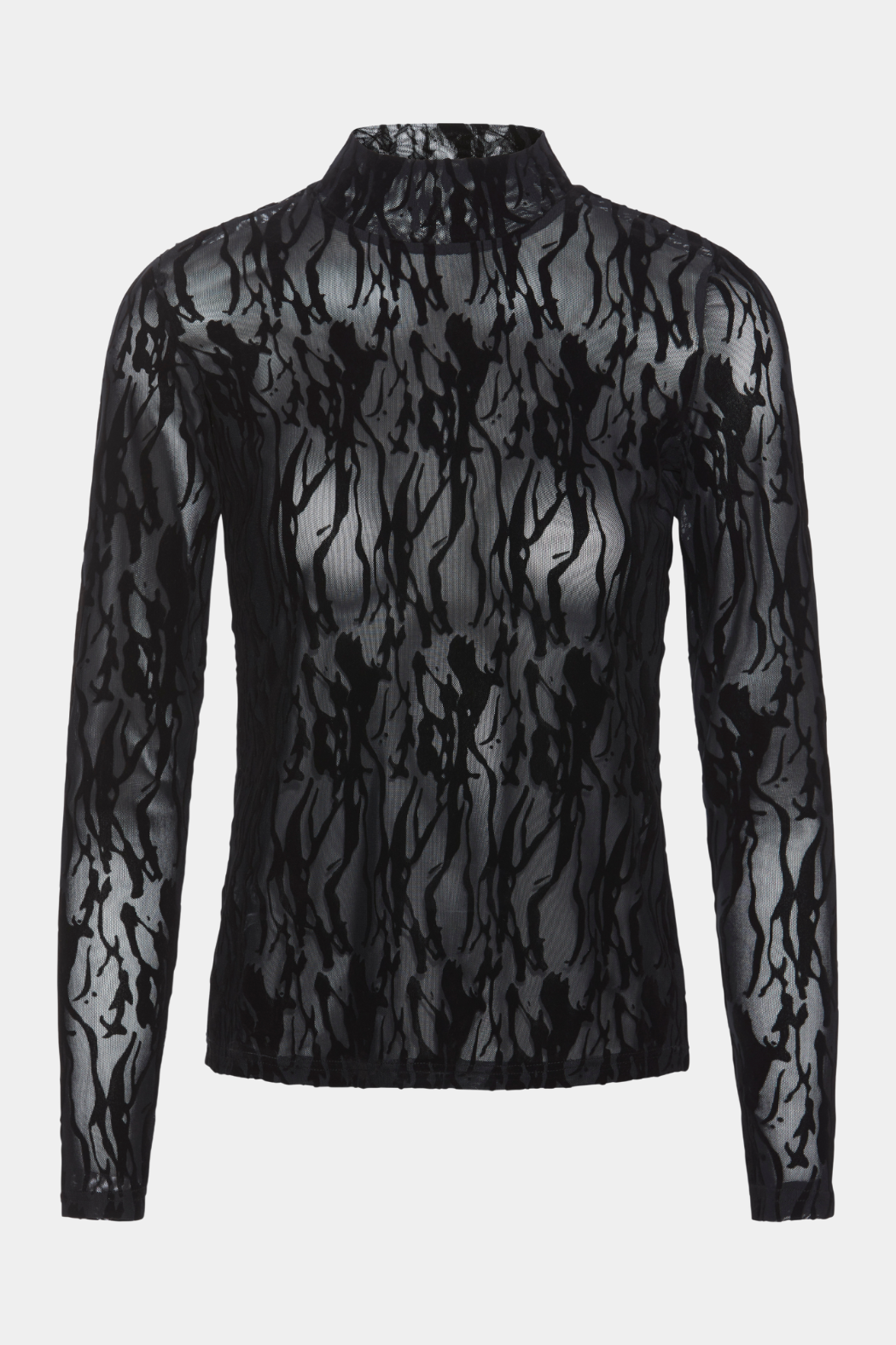 Mesh roll neck, black