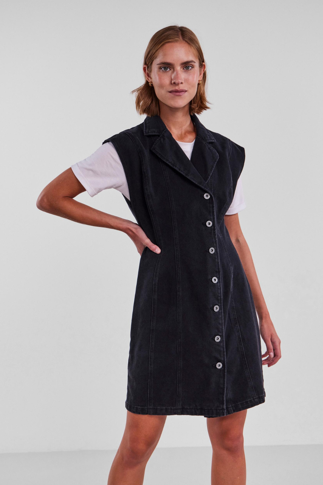 PCAma leah sl denim dress
