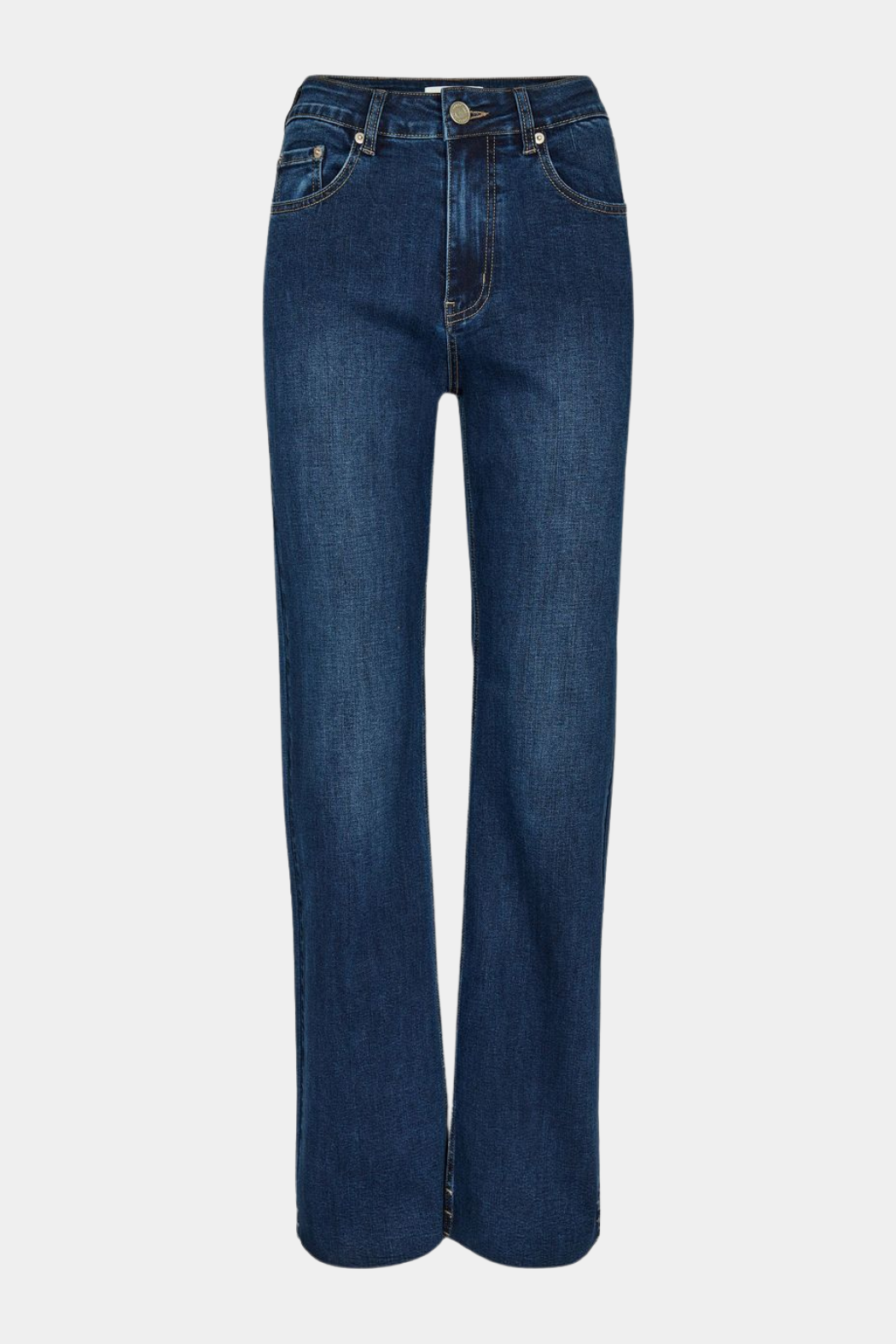 jeans, buks, pant, vidde, brede, mørkeblå, dark blue, denim, højtaljet, stretchy, high wiast, stram, tætsiddende, slim, løs, loose, hverdag, fin, pæn, basic, basis, tidsløs, kvinde, damwe, woman