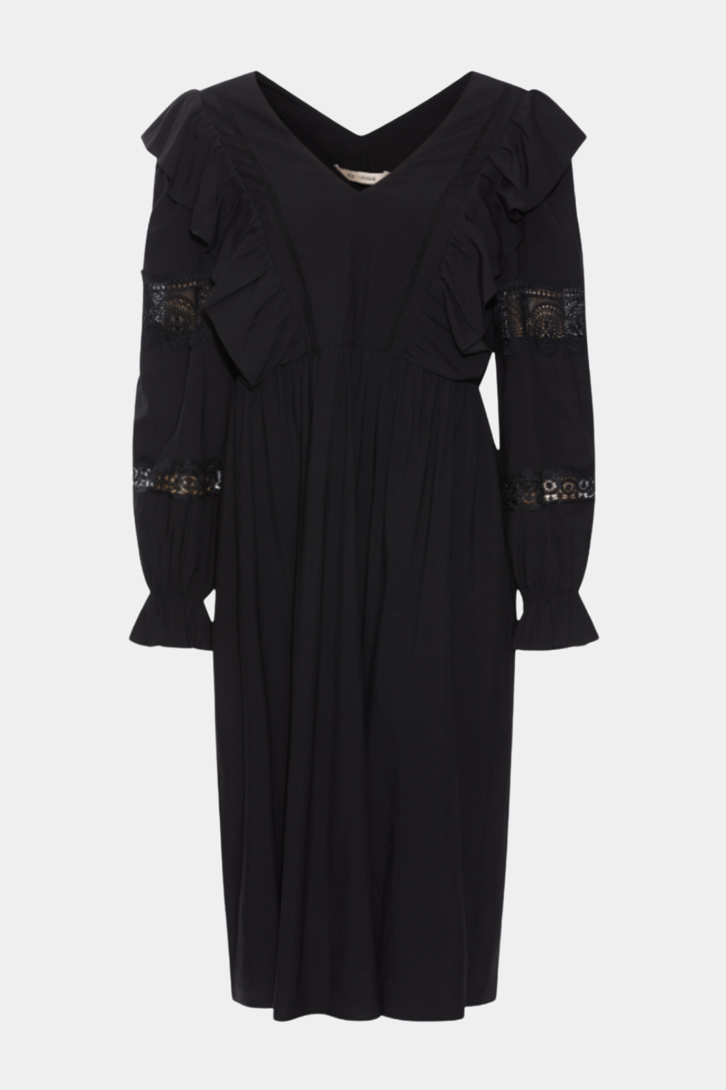 kjole, dress, sort, flæser, blonde, blonder, midi, støvler, støvle, boots, nitter, kæder, rock, skind, læder, Fin, smuk, elegant, klassisk, pæn, rå, cool, sej, unik, musthave, hverdag, fest