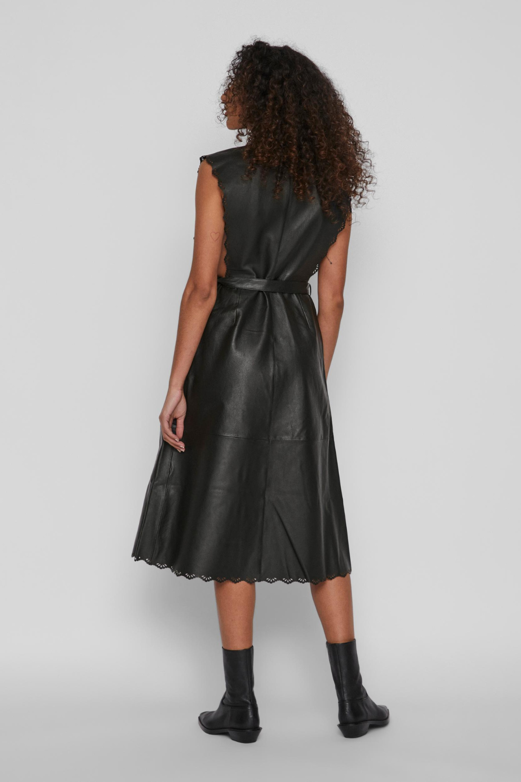 VISascha S/L leather midi dress