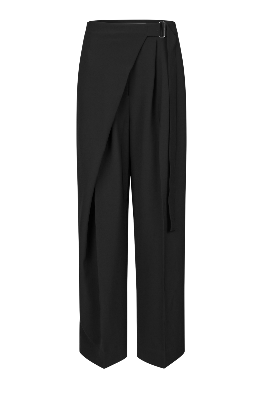 Fin, smuk, elegant, klassisk, staple, feminin, pæn, rå, cool, sej, unik, musthave, hverdag, fest, kvinde, dame, woman, pant, buks, bukser, trousers, pants, sort, black, wrap, straight, wide, pressefolder, skrålommer, work, business, arbejde, work