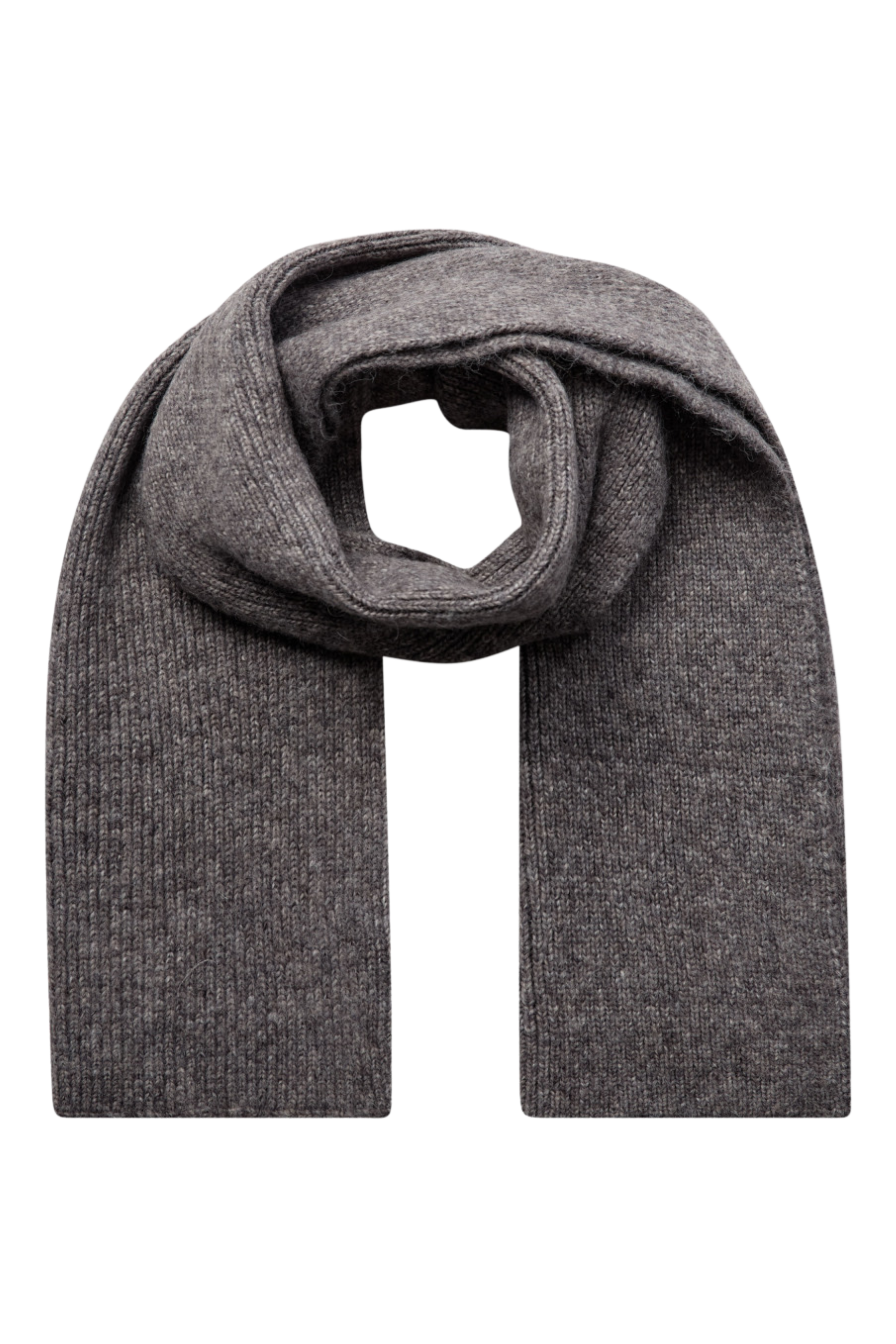 Fin, smuk, elegant, klassisk, staple, feminin, pæn, rå, cool, sej, unik, musthave, hverdag, fest, kvinde, dame, woman, scarf, halstørklæde, tørklæde, strik, varm, warm, knit, grey, melange, meleret
