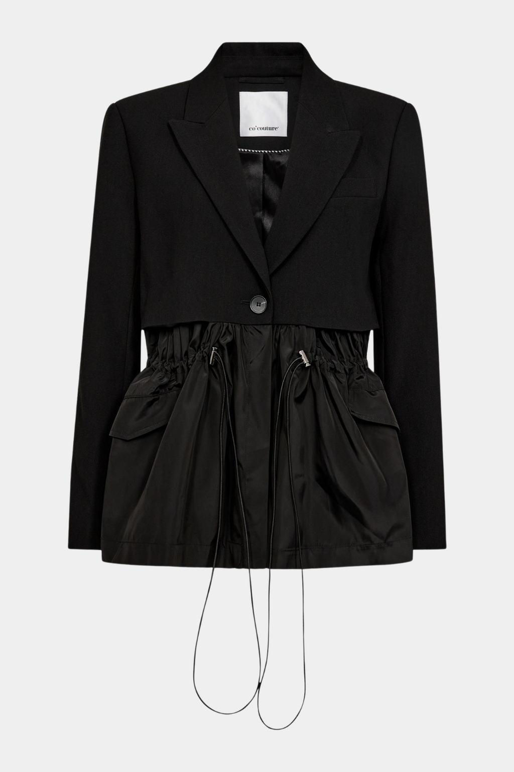 blazer, jakke, sporty, sport, snører, bindebånd, Fin, smuk, elegant, klassisk, staple, feminin, pæn, rå, cool, sej, unik, musthave, hverdag, fest, kvinde, dame, woman
