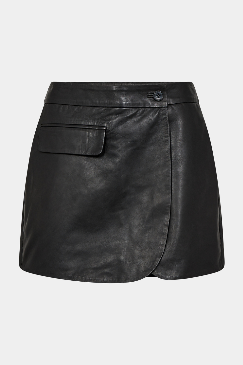 nederdel, shorts, skirt, skind, læder, leather, sort, black, wrap, Fin, smuk, elegant, klassisk, feminin, pæn, rå, cool, sej, unik, musthave, hverdag, fest 