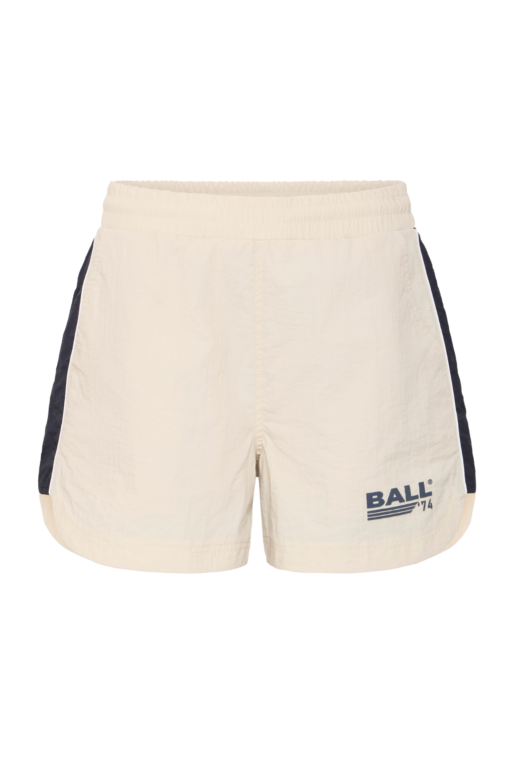 shorts, sport, sporty, råhvid, offwhite, navy, korte, elastik Fin, smuk, elegant, klassisk, feminin, pæn, rå, cool, sej, unik, musthave, hverdag, fest
